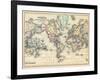 1876, World, Map of the World 1876-null-Framed Giclee Print