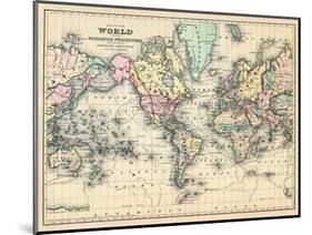 1876, World, Map of the World 1876-null-Mounted Giclee Print