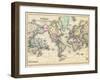 1876, World, Map of the World 1876-null-Framed Giclee Print