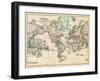 1876, World, Map of the World 1876-null-Framed Giclee Print