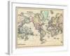 1876, World, Map of the World 1876-null-Framed Giclee Print