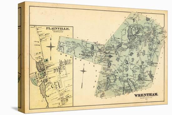 1876, Wrentham, Plainville Town, Massachusetts, United States-null-Stretched Canvas