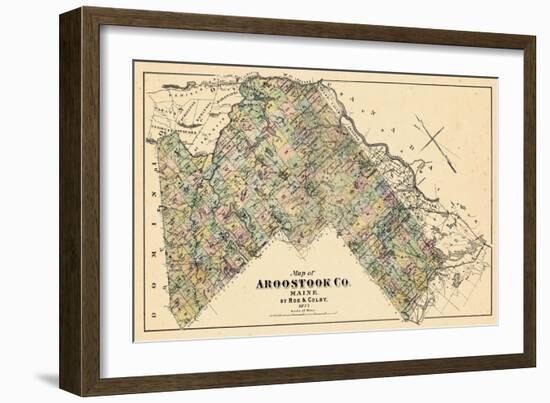 1877, Aroostook County Map, Maine, United States-null-Framed Giclee Print