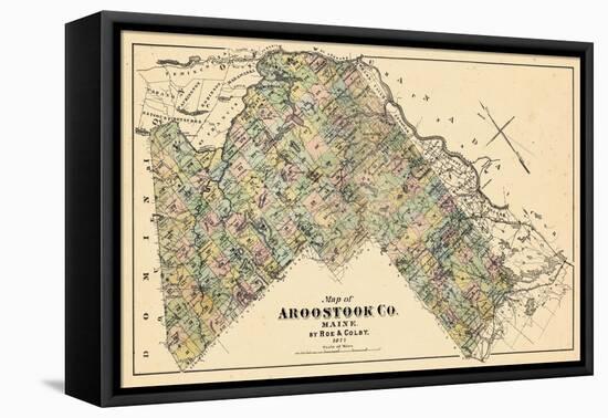 1877, Aroostook County Map, Maine, United States-null-Framed Stretched Canvas