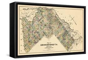 1877, Aroostook County Map, Maine, United States-null-Framed Stretched Canvas