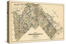 1877, Aroostook County Map, Maine, United States-null-Stretched Canvas
