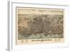 1877, Fall River Bird's Eye View, Massachusetts, United States-null-Framed Giclee Print