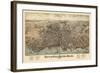 1877, Fall River Bird's Eye View, Massachusetts, United States-null-Framed Giclee Print