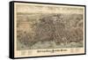 1877, Fall River Bird's Eye View, Massachusetts, United States-null-Framed Stretched Canvas