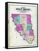 1877, Holt County Outline Map, Missouri, United States-null-Framed Stretched Canvas