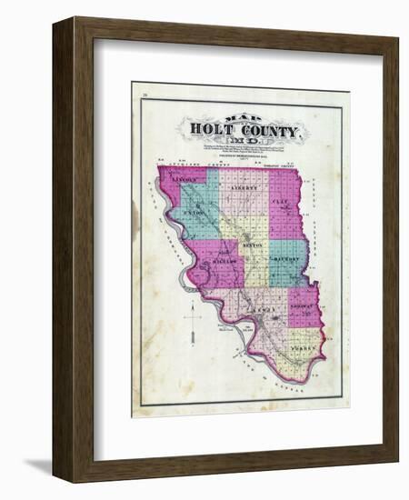 1877, Holt County Outline Map, Missouri, United States-null-Framed Premium Giclee Print