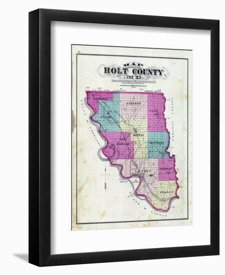 1877, Holt County Outline Map, Missouri, United States-null-Framed Premium Giclee Print