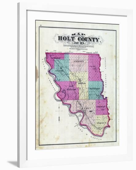 1877, Holt County Outline Map, Missouri, United States-null-Framed Giclee Print