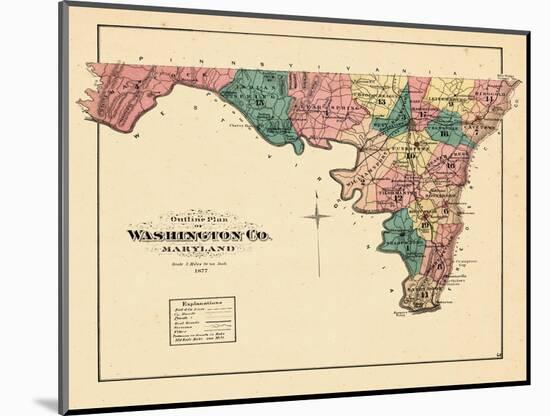 1877, Index Map - Washington County, Maryland, United States-null-Mounted Giclee Print