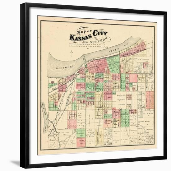 1877, Kansas City and Suburbs, Missouri, United States-null-Framed Giclee Print