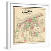 1877, Kansas City and Suburbs, Missouri, United States-null-Framed Giclee Print