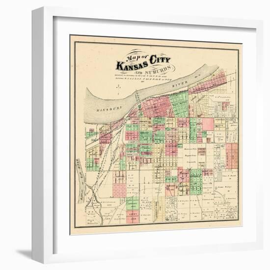 1877, Kansas City and Suburbs, Missouri, United States-null-Framed Giclee Print