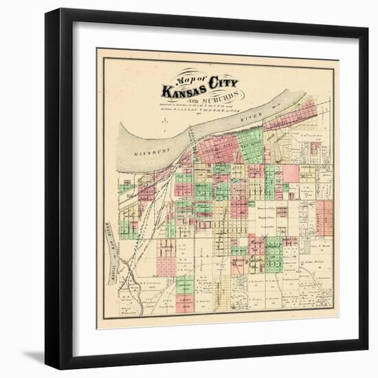 1877, Kansas City and Suburbs, Missouri, United States-null-Framed Premium Giclee Print