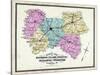 1877, Kentucky Counties Outline Map, Kentucky, United States-null-Stretched Canvas