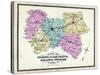 1877, Kentucky Counties Outline Map, Kentucky, United States-null-Stretched Canvas