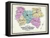 1877, Kentucky Counties Outline Map, Kentucky, United States-null-Framed Stretched Canvas