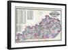 1877, Kentucky County and Rail Road Map, Kentucky, United States-null-Framed Giclee Print