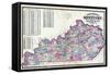 1877, Kentucky County and Rail Road Map, Kentucky, United States-null-Framed Stretched Canvas