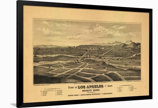 1877 Los Angeles Map-N. Harbick-Framed Art Print