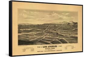 1877 Los Angeles Map-N. Harbick-Framed Stretched Canvas