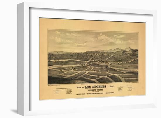 1877 Los Angeles Map-N. Harbick-Framed Art Print