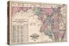 1877, Maryland and Delaware Railroad Map 1877, Maryland, United States-null-Stretched Canvas