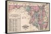 1877, Maryland and Delaware Railroad Map 1877, Maryland, United States-null-Framed Stretched Canvas