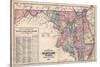 1877, Maryland and Delaware Railroad Map 1877, Maryland, United States-null-Stretched Canvas