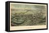 1877, Quincy Bird's Eye View, Massachusetts, United States-null-Framed Stretched Canvas