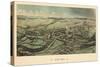 1877, Quincy Bird's Eye View, Massachusetts, United States-null-Stretched Canvas