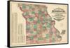 1877, State Map, Missouri, United States-null-Framed Stretched Canvas