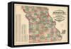 1877, State Map, Missouri, United States-null-Framed Stretched Canvas