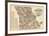 1877, State Map, Missouri, United States-null-Framed Premium Giclee Print