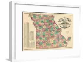 1877, State Map, Missouri, United States-null-Framed Giclee Print