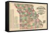 1877, State Map, Missouri, United States-null-Framed Stretched Canvas