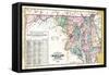 1877, State Map of Maryland - Delaware - D.C., Maryland, United States-null-Framed Stretched Canvas