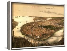 1877 View of Boston, Massachusetts-null-Framed Art Print