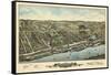 1877, Windsor Locks Bird's Eye View, Connecticut, United States-null-Framed Stretched Canvas