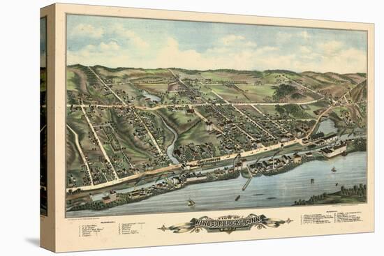 1877, Windsor Locks Bird's Eye View, Connecticut, United States-null-Stretched Canvas