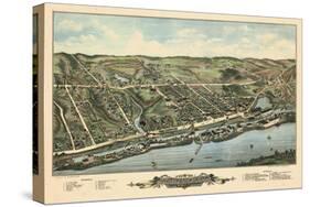 1877, Windsor Locks Bird's Eye View, Connecticut, United States-null-Stretched Canvas