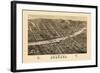 1878, Augusta Bird's Eye View, Maine, United States-null-Framed Giclee Print