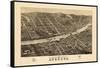 1878, Augusta Bird's Eye View, Maine, United States-null-Framed Stretched Canvas