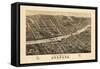 1878, Augusta Bird's Eye View, Maine, United States-null-Framed Stretched Canvas