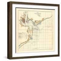 1878, Charleston Harbor Chart South Carolina, South Carolina, United States-null-Framed Giclee Print