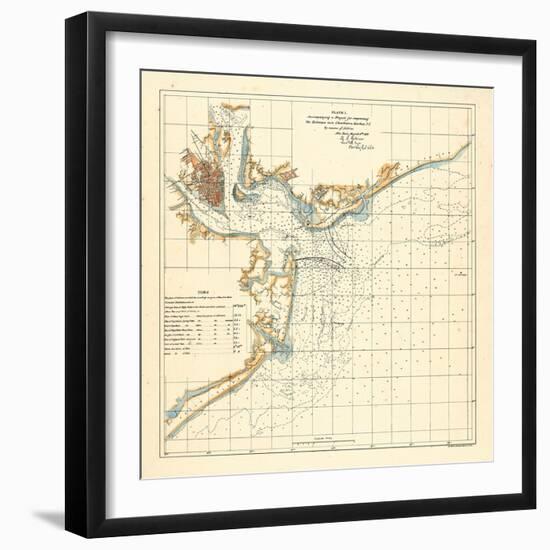 1878, Charleston Harbor Chart South Carolina, South Carolina, United States-null-Framed Giclee Print